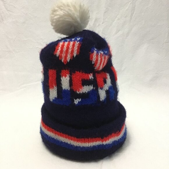 🌷Vintage USA Sock Hat with Pom Pom - Picture 2 of 3